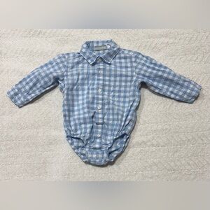 The Children's Place Light Blue Checkered Onesie size 9-12 months